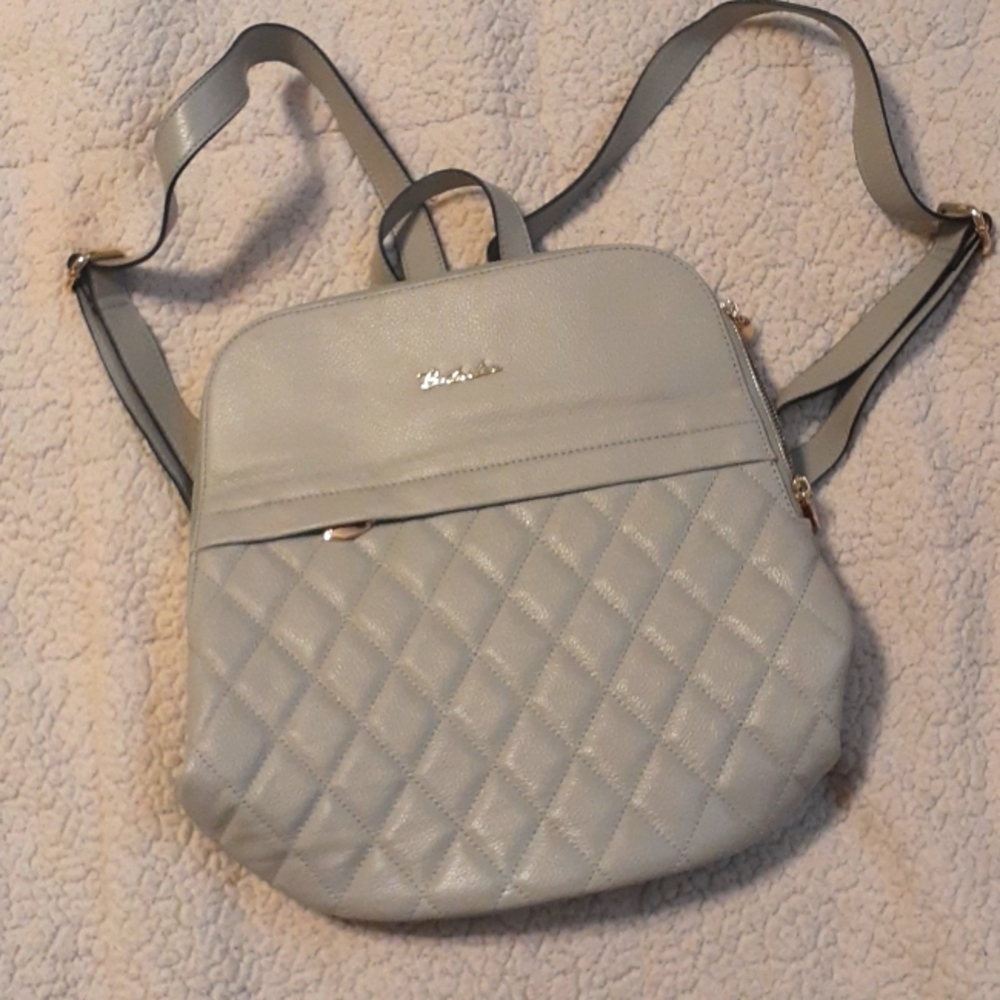 Bostanten Gray genuine leather backpack